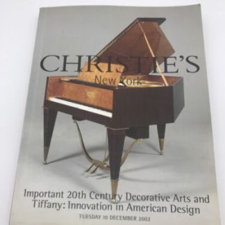Christie’s 20Th Century Decorative Arts Tiffany Auction Catalog Book 12/10/02
