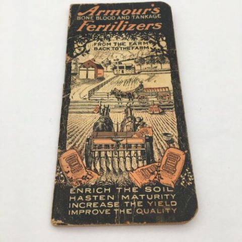An Armour’s Fertilizers pocket calendar Farm Advertising Advertisement Farming