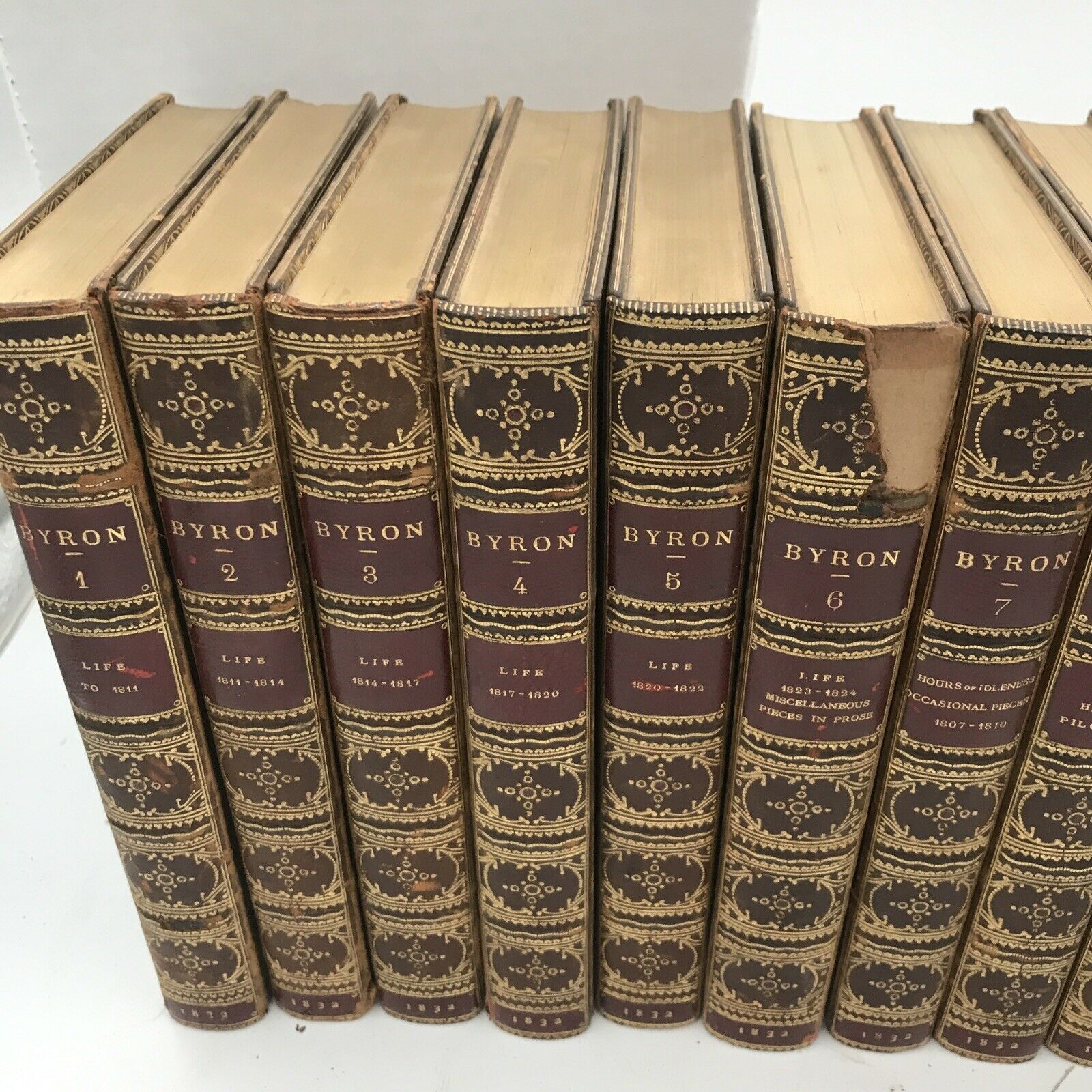 The Works Of Lord Byron 1832-1833 17 Volumes Complete Fine Bindings Don Juan - Image 2