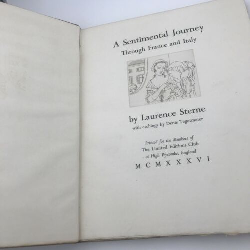 Laurence Sterne / Limited Editions Club Sentimental Journey Through Signed 1St - Image 4