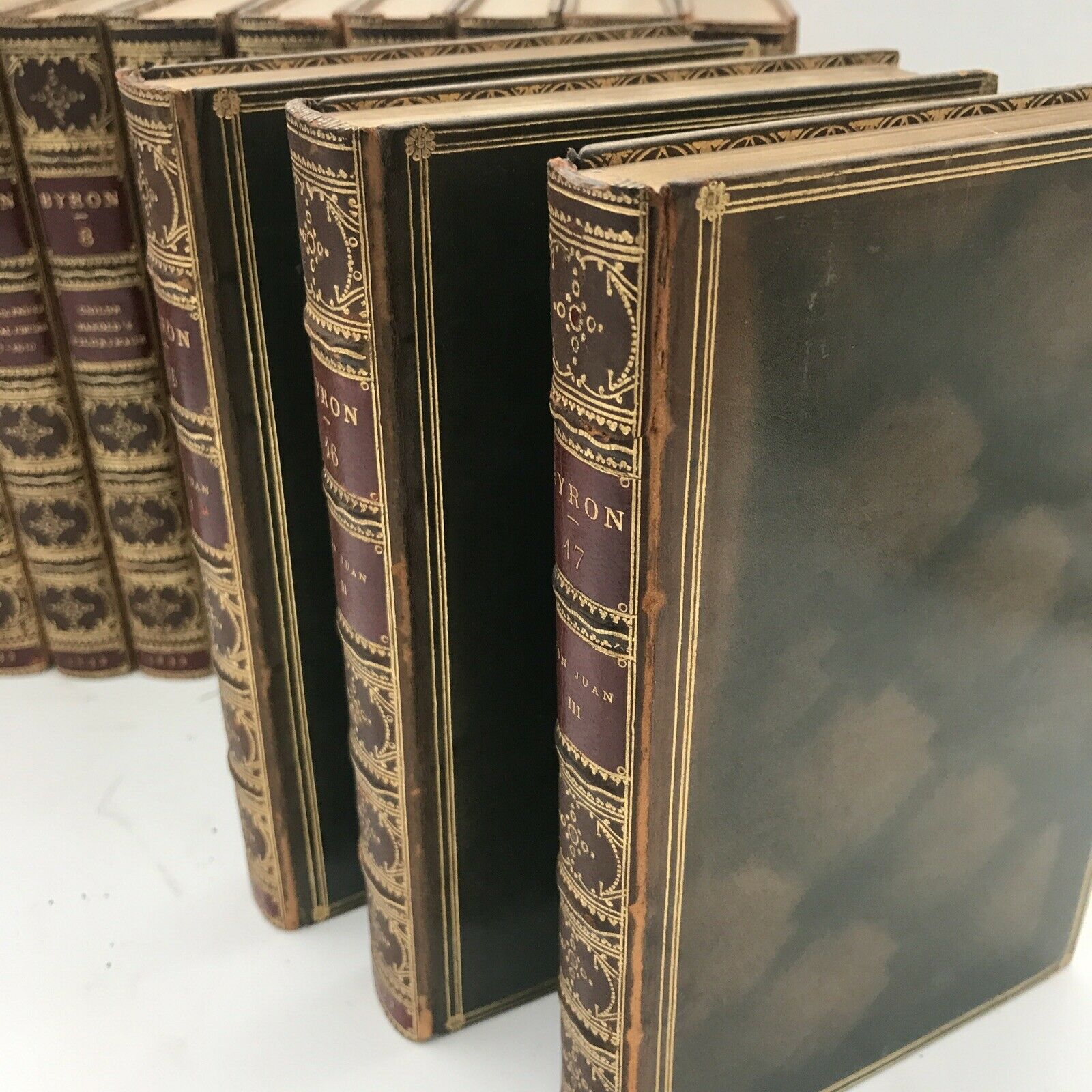 The Works Of Lord Byron 1832-1833 17 Volumes Complete Fine Bindings Don Juan - Image 5
