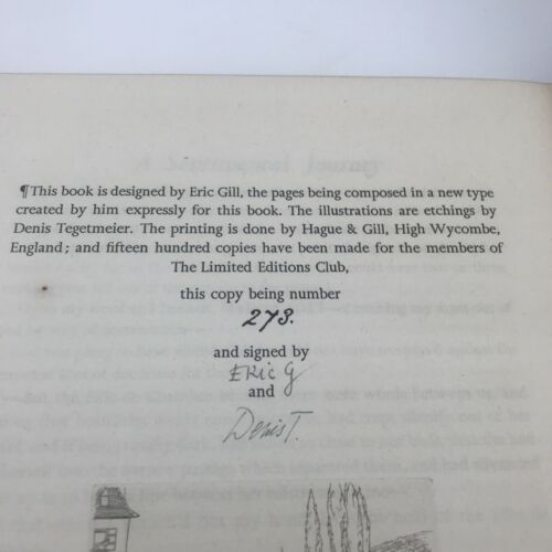 Laurence Sterne / Limited Editions Club Sentimental Journey Through Signed 1St - Image 9