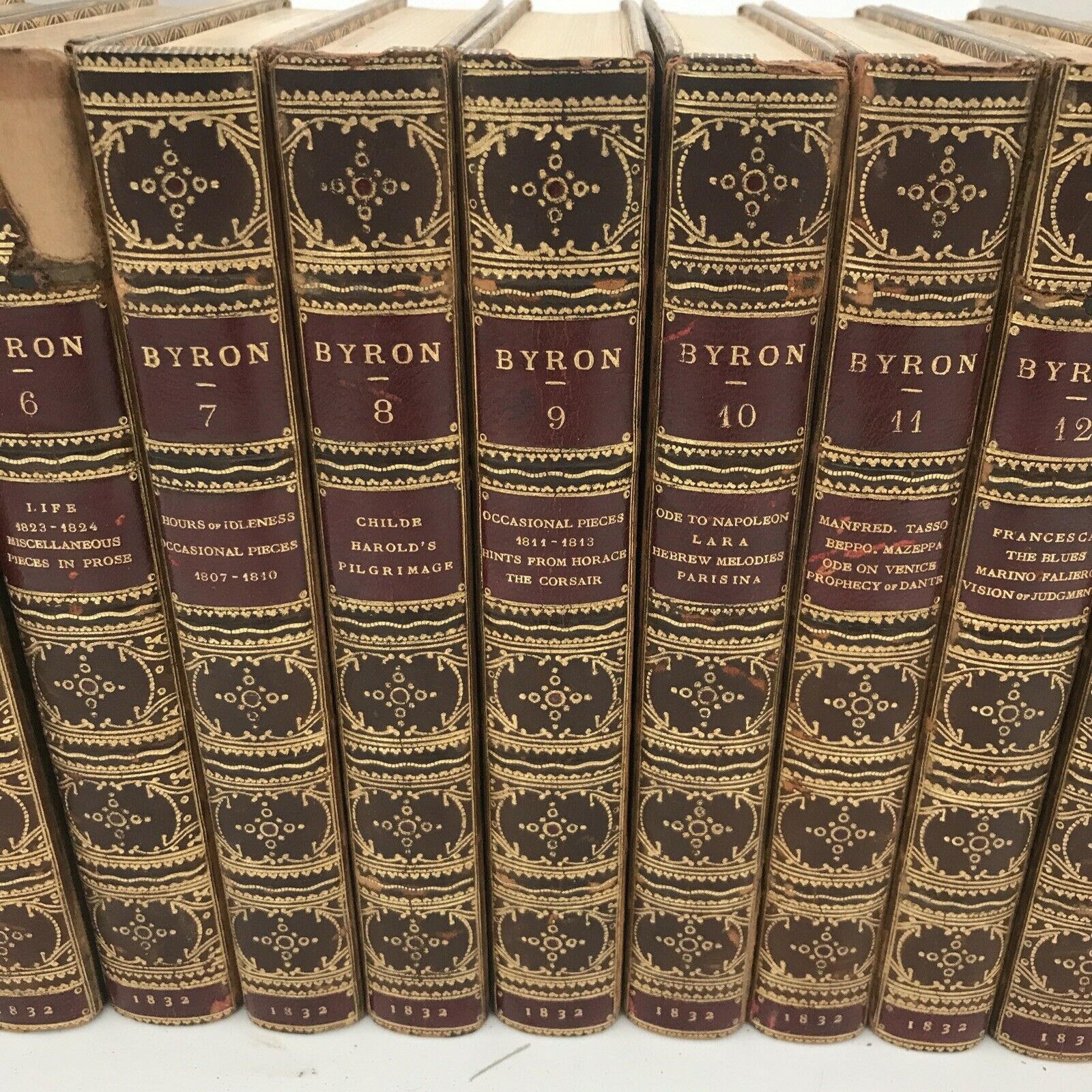 The Works Of Lord Byron 1832-1833 17 Volumes Complete Fine Bindings Don Juan - Image 3