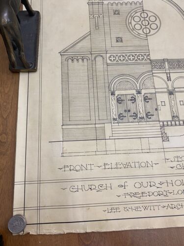 Our Holy Redeemer Church Freeport NY Built 1911 Architectural Drawing - Image 5