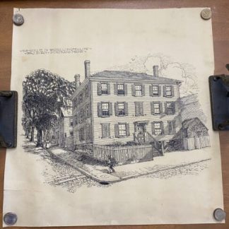 The house in which Longfellow was born Portland Maine - Architectural Drawing