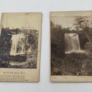 2 Minnehaha Falls CDVs from 1860s Old Photograph, Minneapolis Minnesota