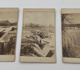 3 St. Anthony Falls CDVs from 1860s Old Photograph, Minneapolis Riverfront