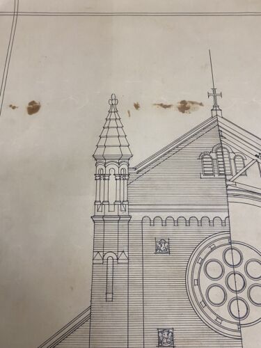 Our Holy Redeemer Church Freeport NY Built 1911 Architectural Drawing - Image 8