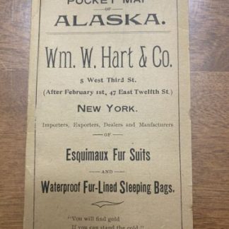 Pocket Map of Alaska and Klondike Gold Region, Gold Rush, Wm W Hart & Co 1897