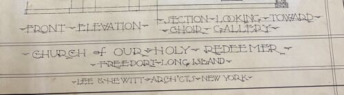 Our Holy Redeemer Church Freeport NY Built 1911 Architectural Drawing - Image 7