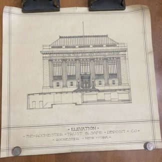 Rochester Trust & Safe Deposit Company architectural drawing late 1800s