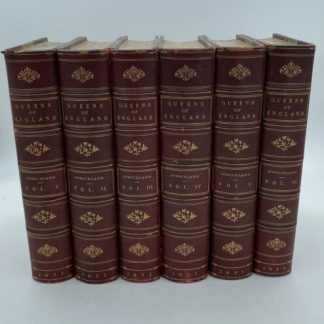 1851 Leather Bound Lot of 6 Lives of the Queens of England Agnes Strickland
