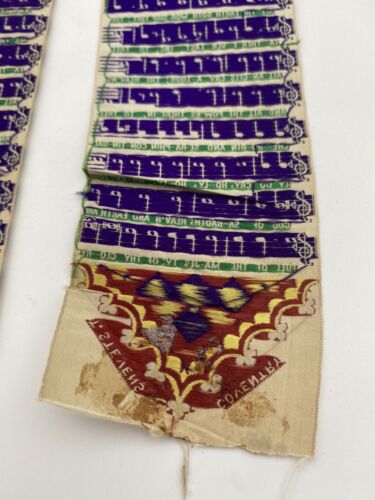 Rare Victorian Silk Bookmarks Ribbon "We praise Thee, O God" T. Stevens Coventry - Image 7