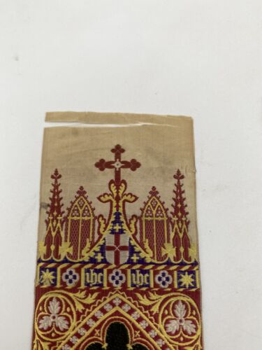 Rare Victorian Silk Bookmarks Ribbon "We praise Thee, O God" T. Stevens Coventry - Image 5