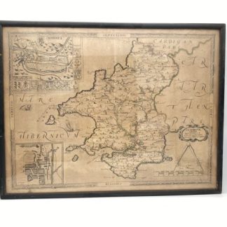 Original Christoper Saxton's old county map of Pembrokeshire Additions by P.Lea