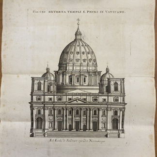 St. Peter's Basilica Original Engraving by Joachim von Sandrart - 1680