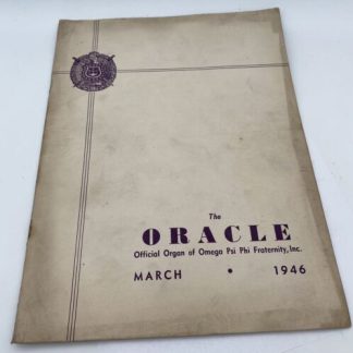 The Oracle - Omega Psi Phi Fraternity - March 1946 - Rare - African American