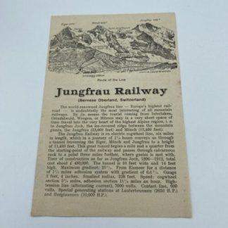 Vintage Jungfrau Railway Travel Brochure Swiss Alps Train