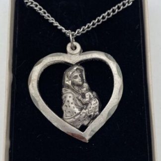Vintage Christian Mary with Child Pendant Necklace, Religious, Made In Italy