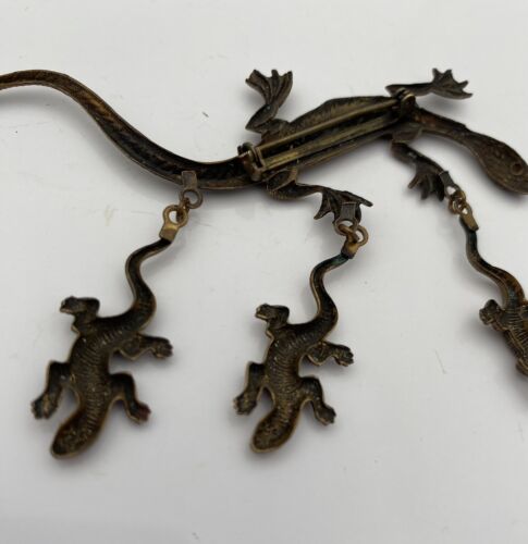 Vintage Artisan Reptile Lizard Brooch RARE find - Image 11