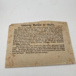 Universal Balsam de Malta - Advertisement Medicine Cure Early 1800s - German