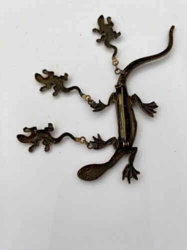Vintage Artisan Reptile Lizard Brooch RARE find - Image 12