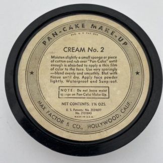 VINTAGE MAX FACTOR HOLLYWOOD PAN-CAKE MAKE-UP CREAM No2 RARE FIND