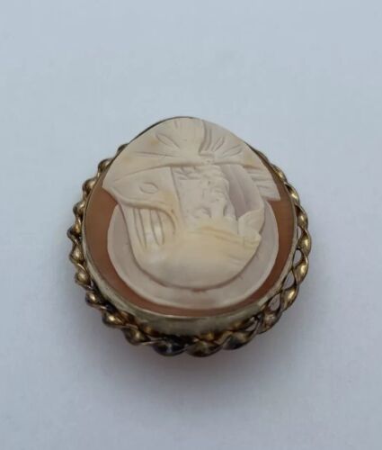 Vintage 12K Gold Filled L.S.P. Co Madonna Rare Left Facing Shell Cameo Brooch - Image 5
