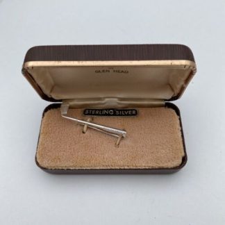 Vintage Golf Club Iron Signed Correct Sterling Silver Tie Bar Clip With Box Gift