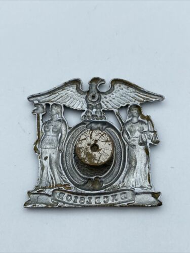 Vintage Obsolete New York City Excelsior Police Uniform Badge Shield - Image 3