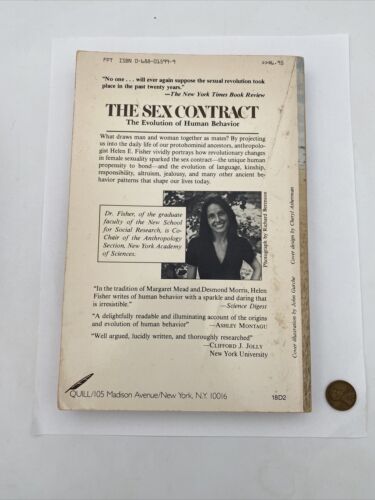 Helen E. Fisher THE SEX CONTRACT 1st Edition 1st Printing Inscribed - Image 7