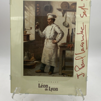 Leon de Lyon Menu Chef Jean Paul Lacombe Signed Sept 1988