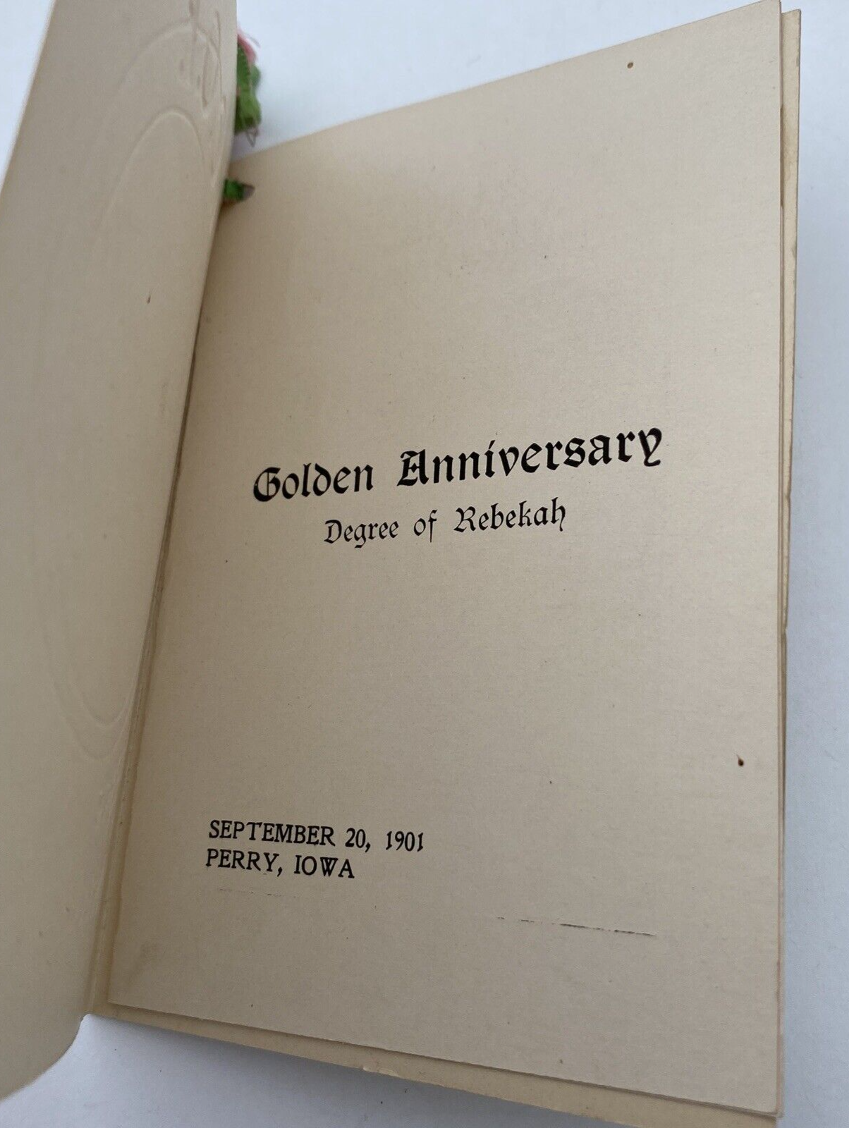 1901 IOOF Golden Anniversary Degree of Rebecca Celebration Itinerary - Image 3