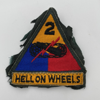 Original 2nd Armored Division Patch With Attached "Hell On Wheels" Tab