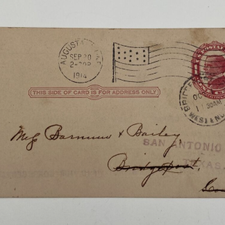 Historical 1914 Order Confirmation Postcard to Barnum & Bailey Circus