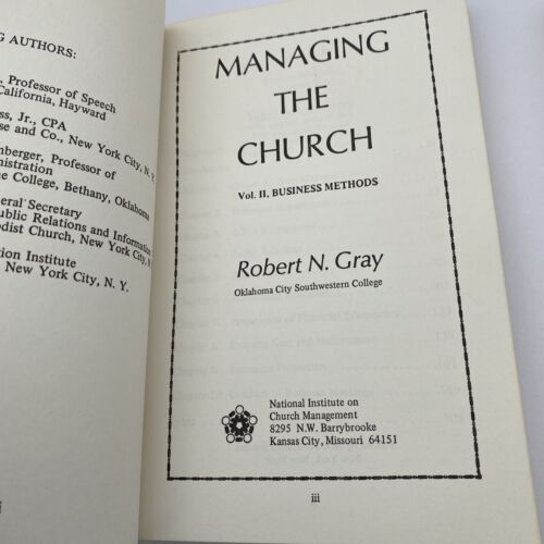 Managing The Church Vol 1-3 . Biz Admin Biz Methods Critical Inc Robert N Gary - Image 9