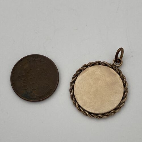 Vintage Winard Charm Gold Filled Blank Round Twisted Rope Edge - Image 3