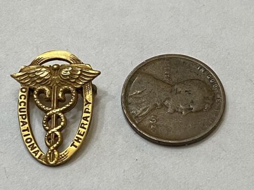 Vintage Gold Filled OT (Occupational Therapy) Medical Pin - Image 3