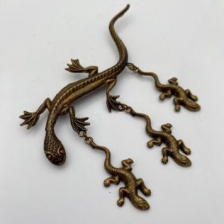 Vintage Artisan Reptile Lizard Brooch RARE find