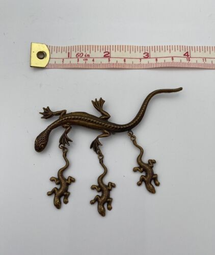 Vintage Artisan Reptile Lizard Brooch RARE find - Image 3