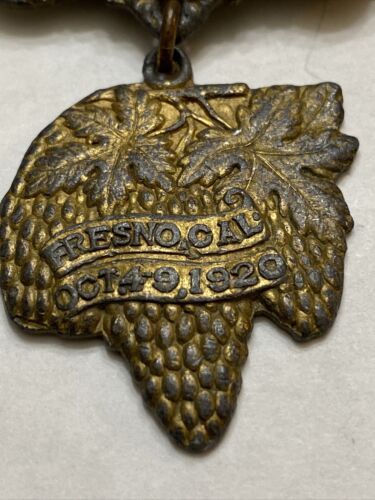 1920 California State Federation Labor Medal & Delegate Badge Fresno CA - Image 2