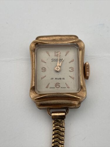 Vintage Silvana Ladies Lapel Watch/ Brooch / Nurses Watch 17 Jewels Gold Plated - Image 2