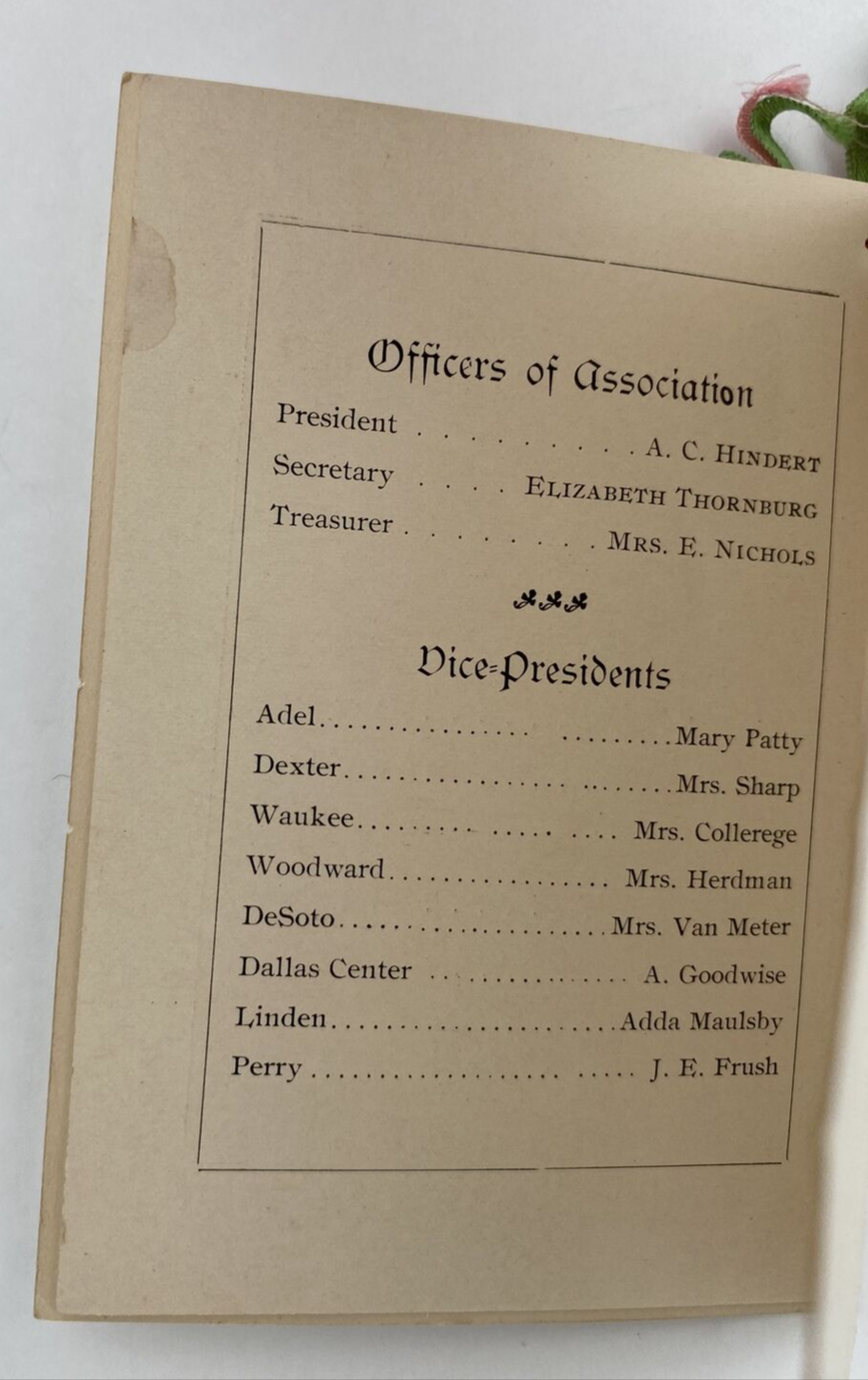 1901 IOOF Golden Anniversary Degree of Rebecca Celebration Itinerary - Image 5