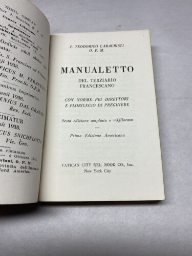 MANUALETTO DEL TERZIARIO FRANCESCANO by P. Teodorico Caracristi 1938 & Ephemera - Image 3