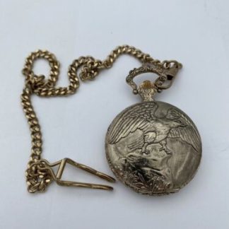 Vintage Remington Eagle Pocket watch Antimagnetic Silver Tone