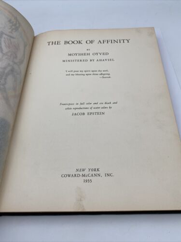 1935 THE BOOK OF AFFINITY. By Moysheh Oyved COLORED DRAWINGS JEWISH ART Epstein - Image 6