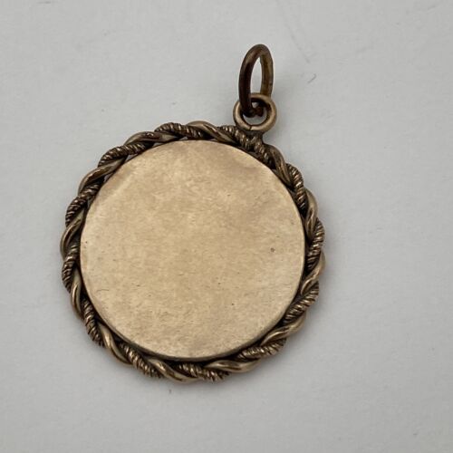 Vintage Winard Charm Gold Filled Blank Round Twisted Rope Edge - Image 2