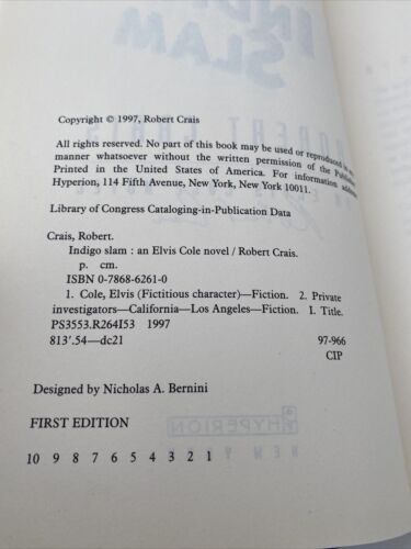 INDIGO SLAM ROBERT CRAIS SIGNED AUTOGRAPHED HC 1st / 1st - Image 6