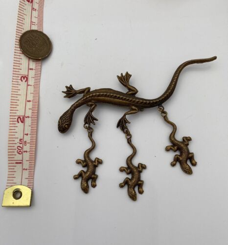Vintage Artisan Reptile Lizard Brooch RARE find - Image 4