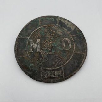 1925 M.D. Medical Doctor 3.5" Brass Medallion Emblem ~ License No. 112124 ~ AMA